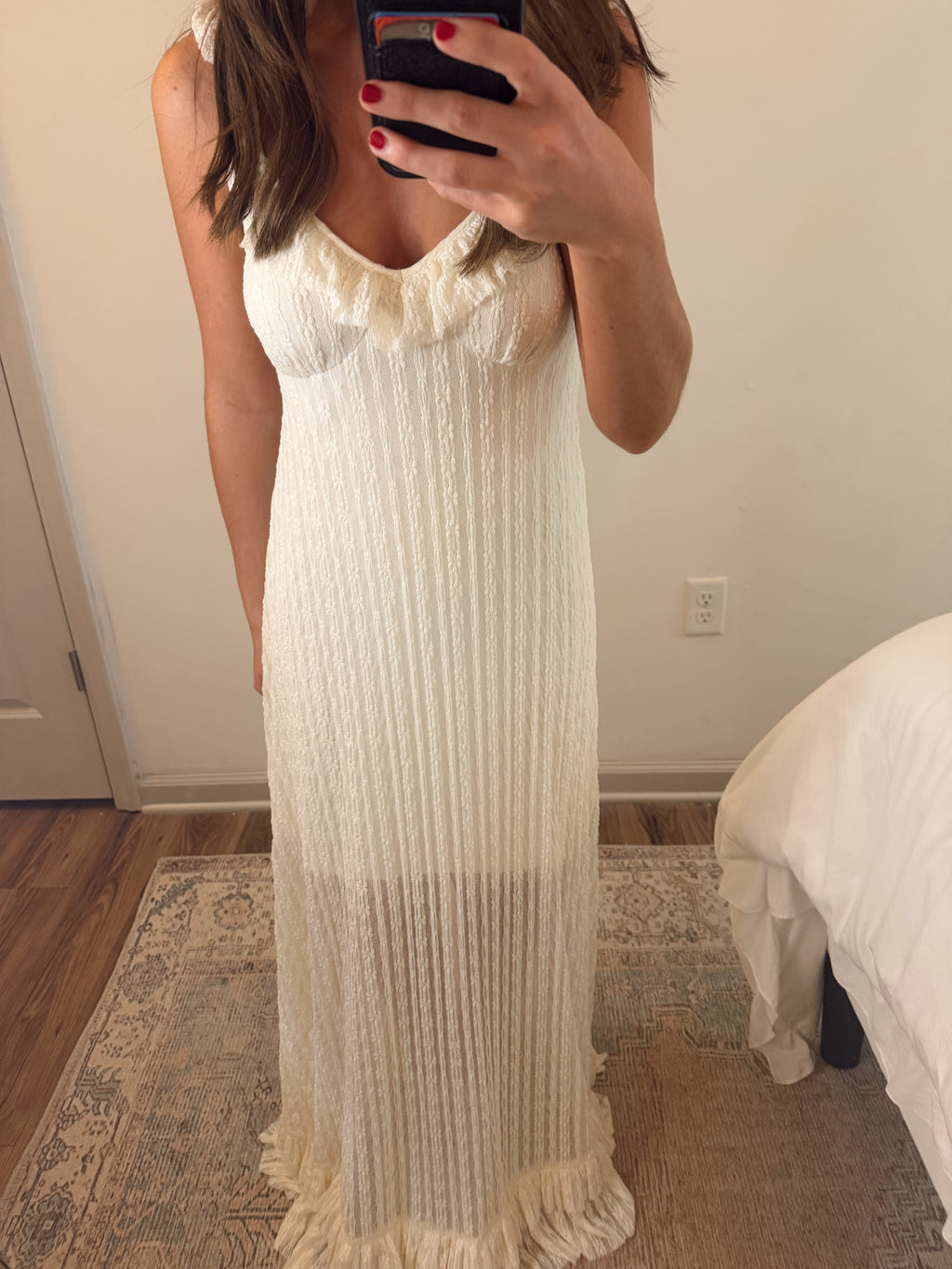 THE RUFFLE LACE MAXI DRESS