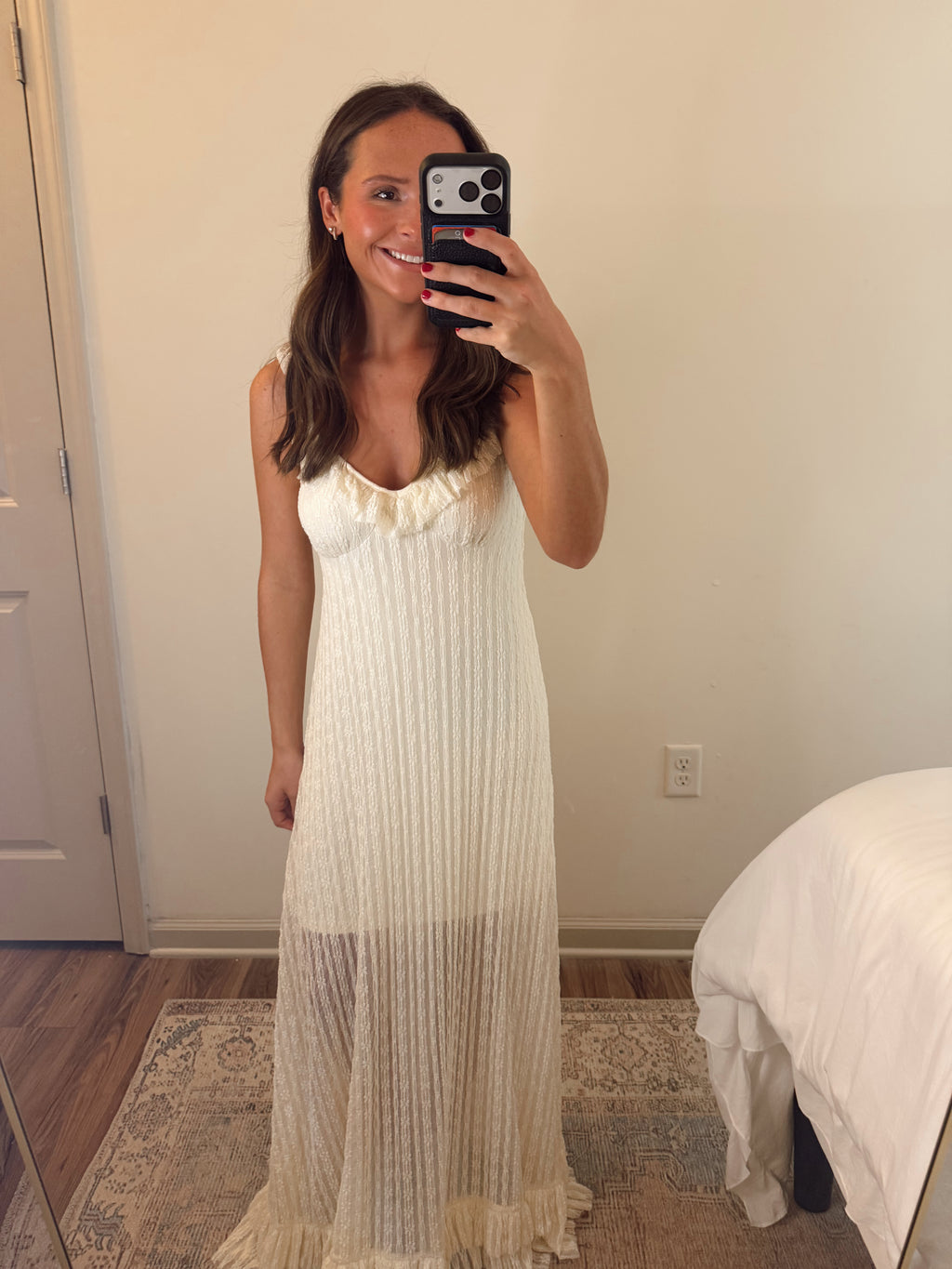 THE RUFFLE LACE MAXI DRESS