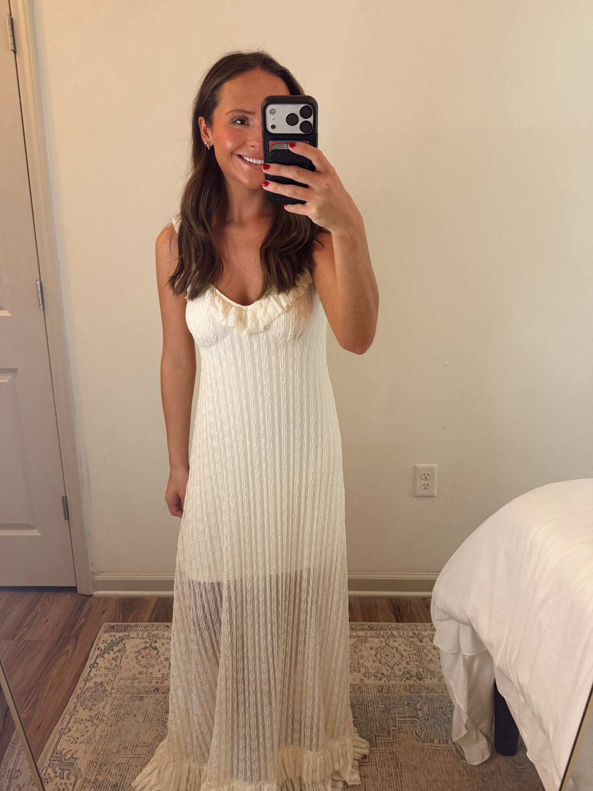 THE RUFFLE LACE MAXI DRESS