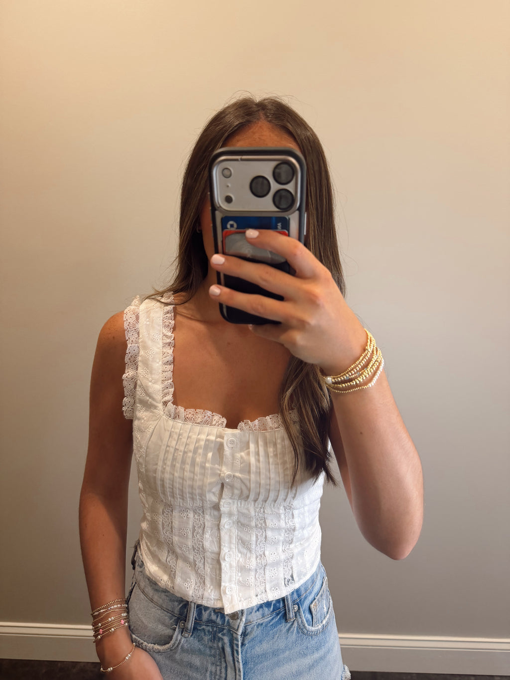 SQUARE NECK RUFFLE TOP