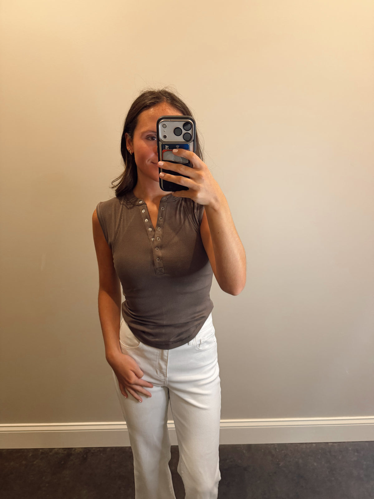 MICRO RIBBED HENLEY TANK