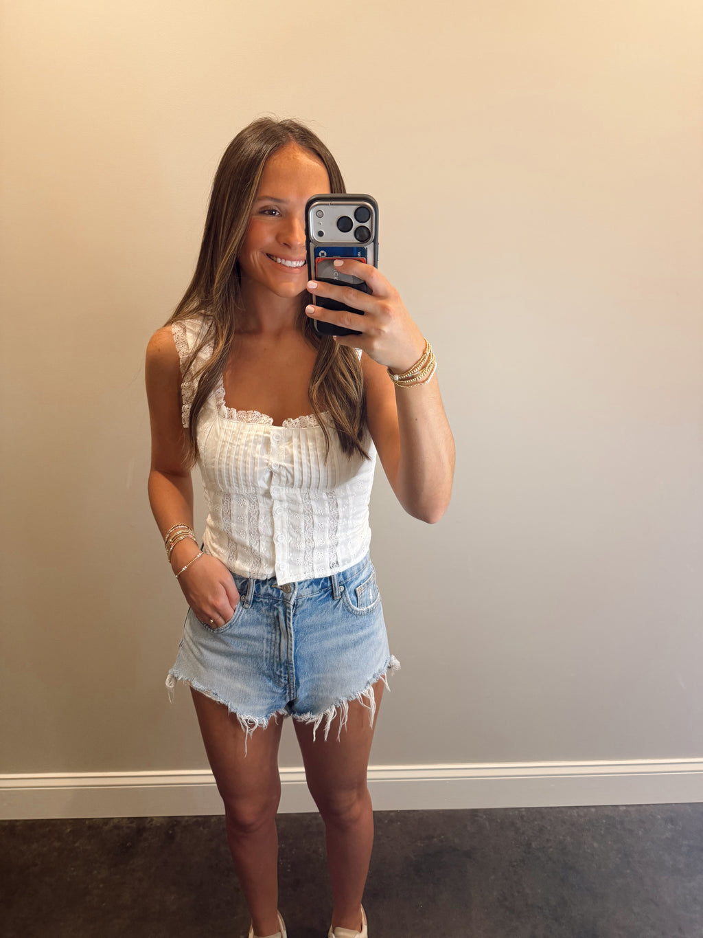 SQUARE NECK RUFFLE TOP