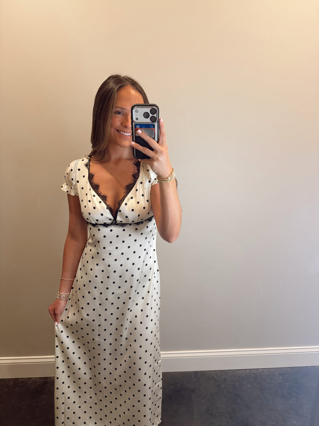 PUFF SLEEVE SATIN DRESS