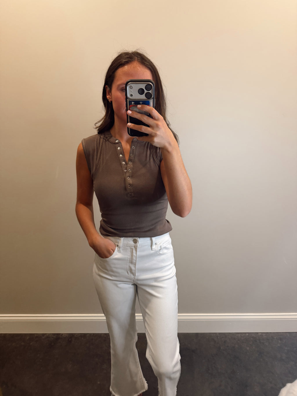 MICRO RIBBED HENLEY TANK
