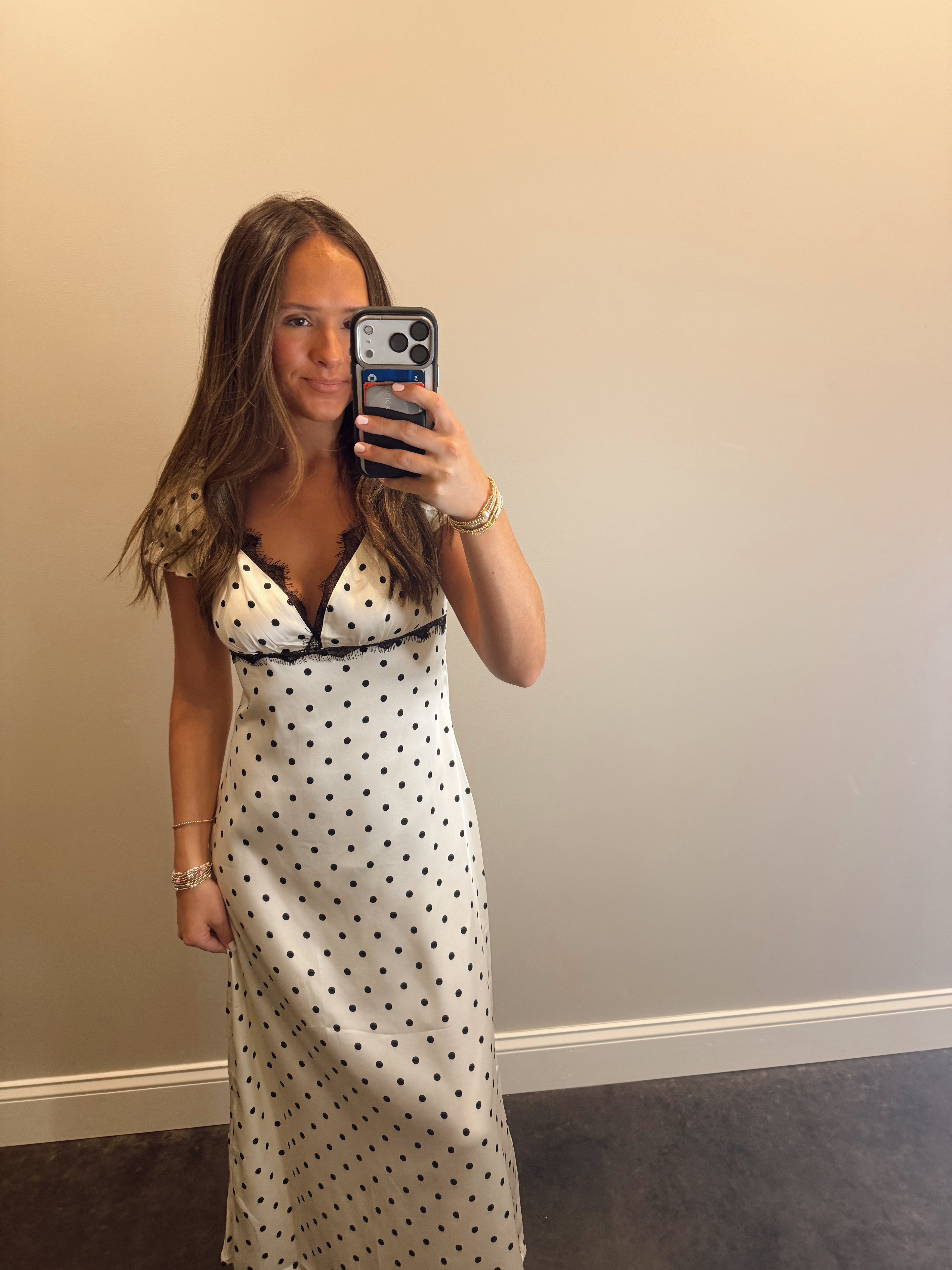 PUFF SLEEVE SATIN DRESS