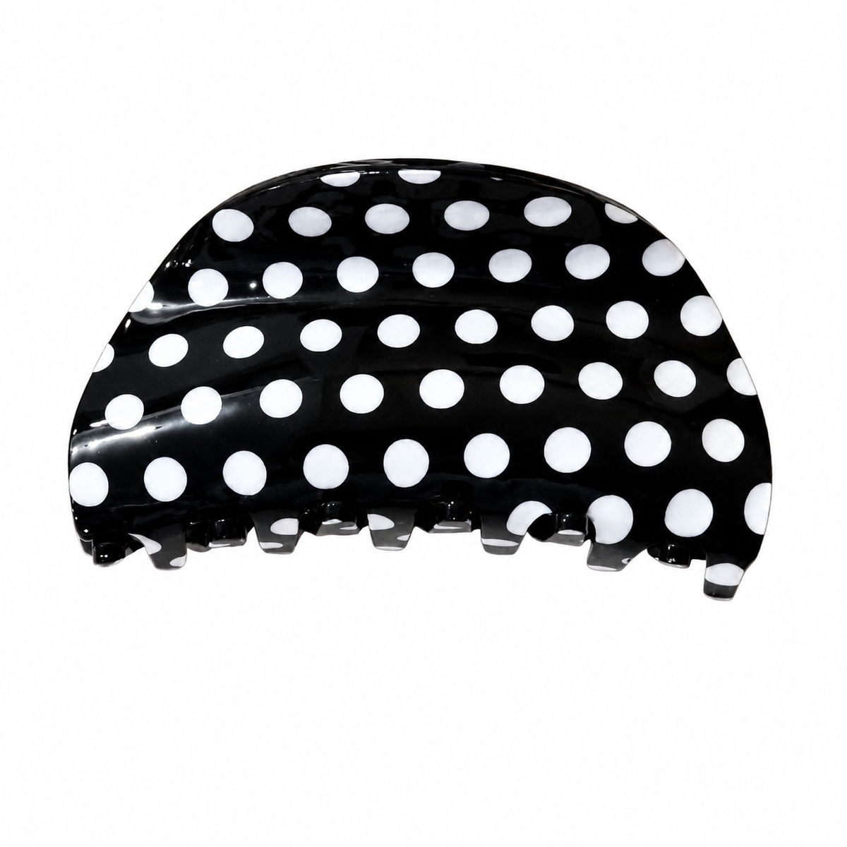 JUMBO BLACK POLKA DOT CLAW CLIP