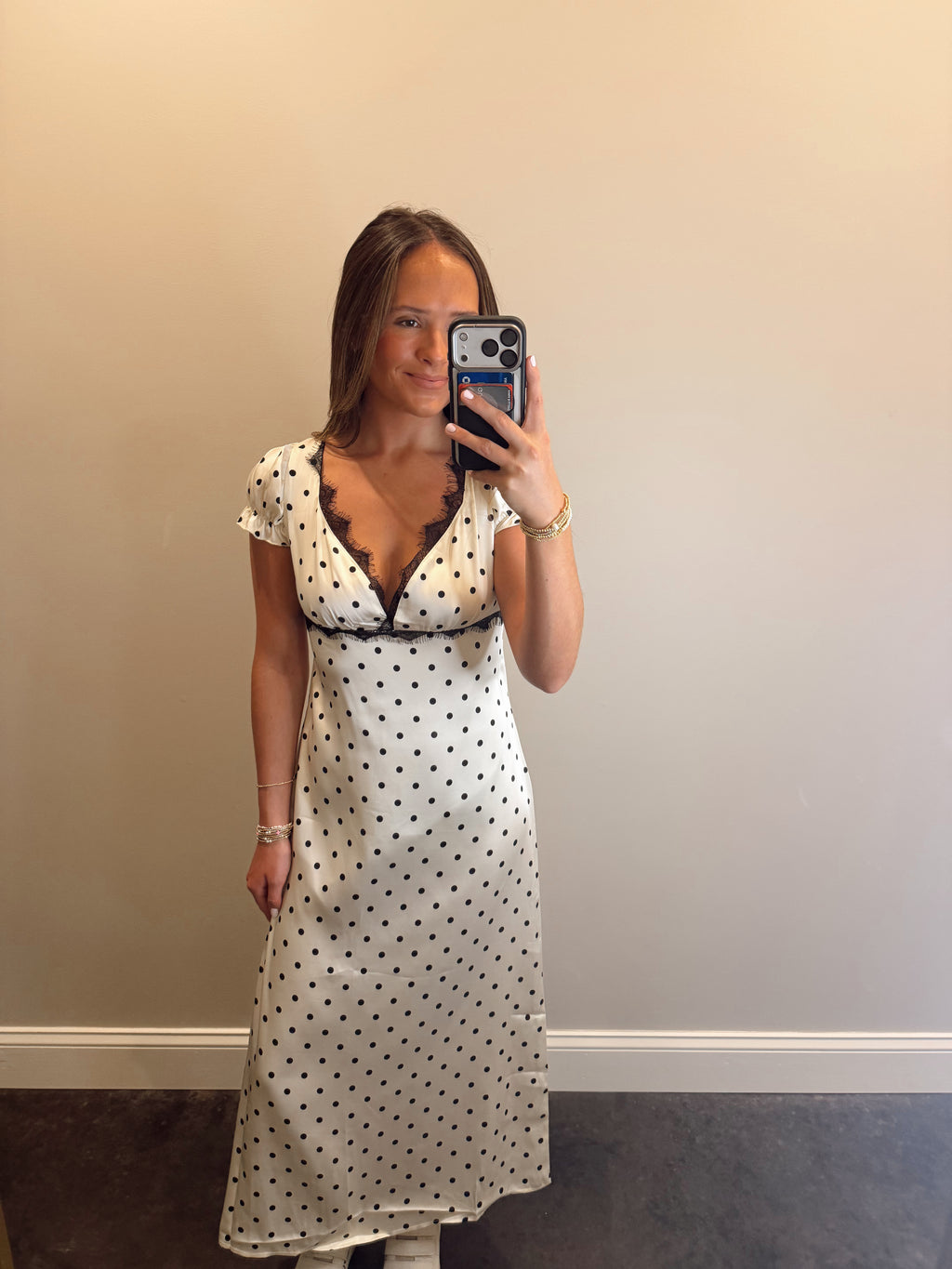 PUFF SLEEVE SATIN DRESS