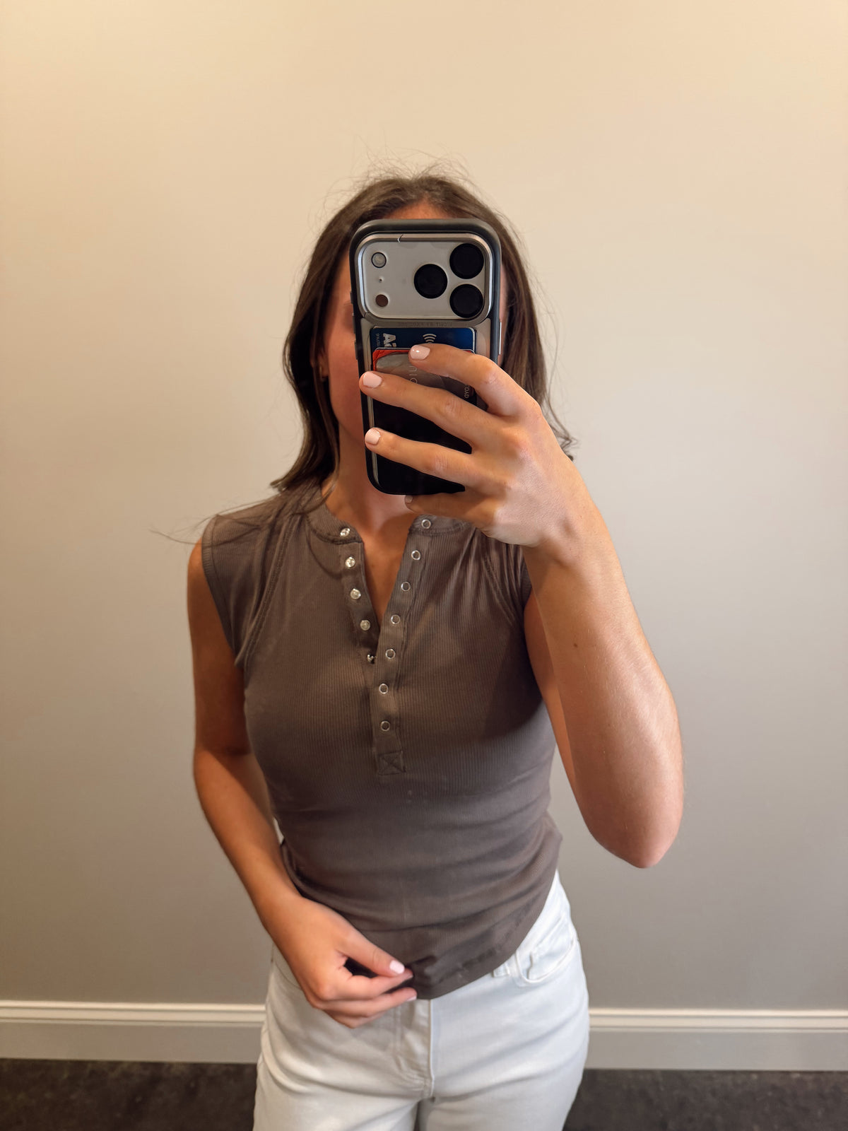 MICRO RIBBED HENLEY TANK