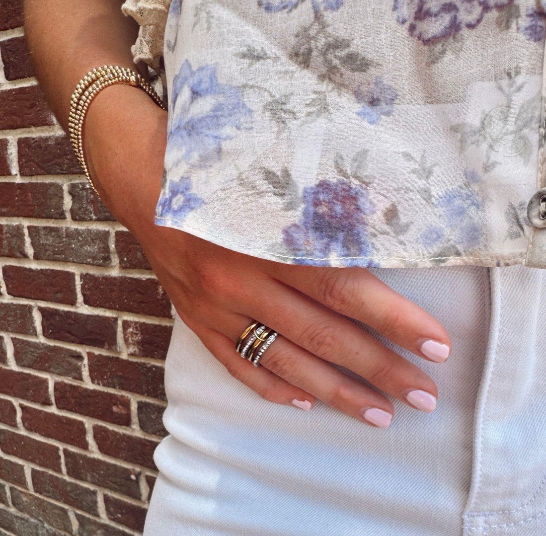 THE IT GIRL RING STACK (GOLD + SILVER)