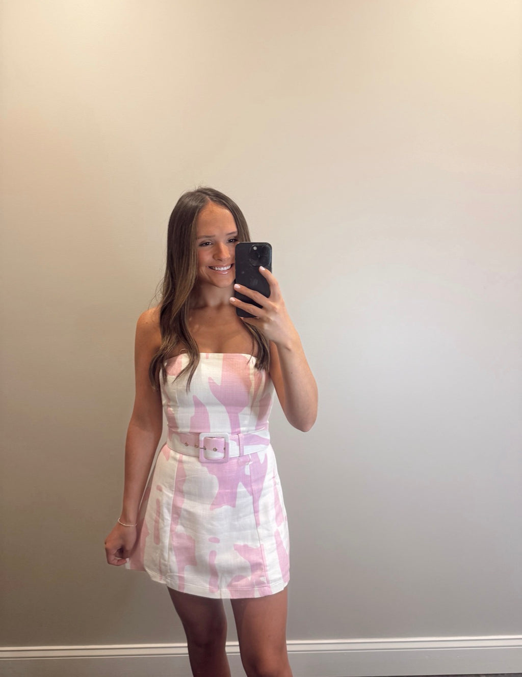 GEOMETRIC PRINT STRAPLESS MINI ROMPER