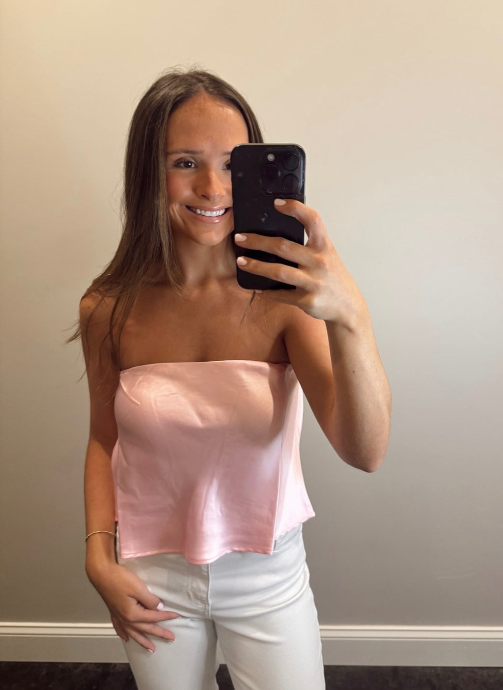 BLUSH SATIN TOP