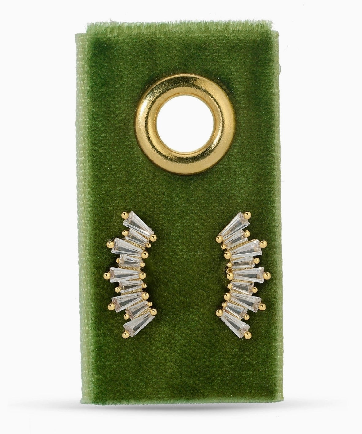 GOLD PLATED CURVED BAGUETTE STUDS